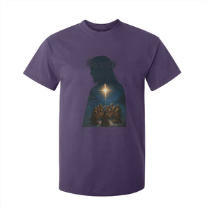 Jesus Christian Christmas T Shirt For Kid Christian Saints Praying Under The Star of Bethlehem TS14 Purple Print Your Wear