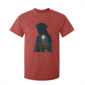 Jesus Christian Christmas T Shirt For Kid Christian Saints Praying Under The Star of Bethlehem TS14 Red Print Your Wear