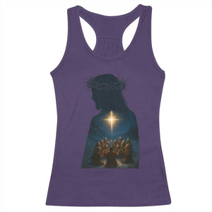 Jesus Christian Christmas Racerback Tank Top Christian Saints Praying Under The Star of Bethlehem TS14 Purple Print Your Wear
