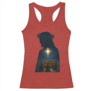 Jesus Christian Christmas Racerback Tank Top Christian Saints Praying Under The Star of Bethlehem TS14 Red Print Your Wear