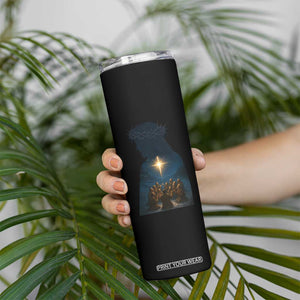 Jesus Christian Christmas Skinny Tumbler Christian Saints Praying Under The Star of Bethlehem TS14 Print Your Wear