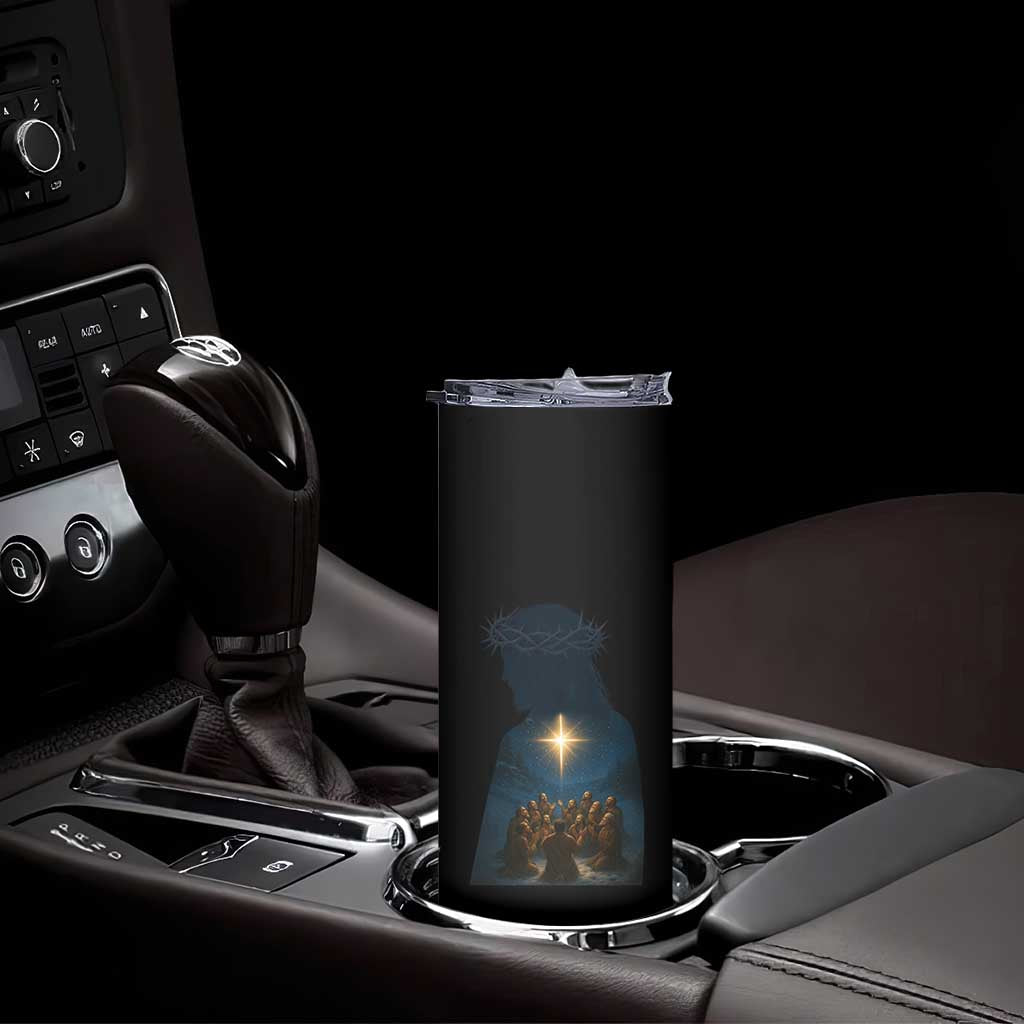 Jesus Christian Christmas Skinny Tumbler Christian Saints Praying Under The Star of Bethlehem TS14 Print Your Wear