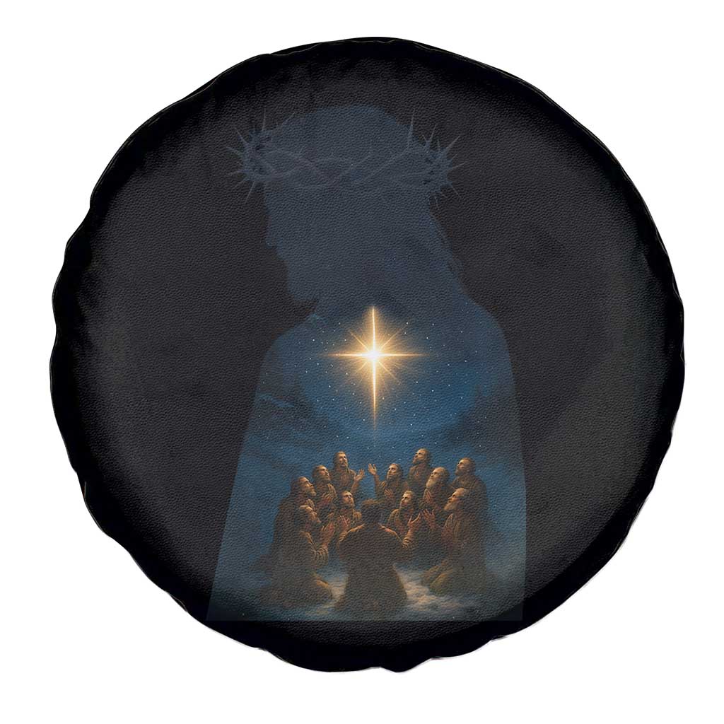 Jesus Christian Christmas Spare Tire Cover Christian Saints Praying Under The Star of Bethlehem TS14 Print Your Wear