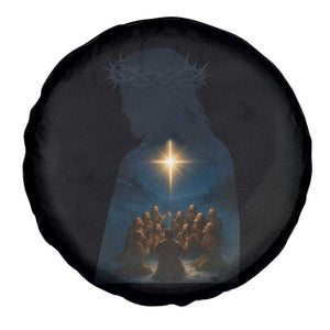 Jesus Christian Christmas Spare Tire Cover Christian Saints Praying Under The Star of Bethlehem TS14 Print Your Wear