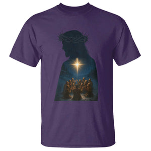 Jesus Christian Christmas T Shirt Christian Saints Praying Under The Star of Bethlehem TS14 Purple Print Your Wear