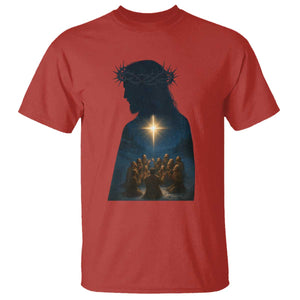 Jesus Christian Christmas T Shirt Christian Saints Praying Under The Star of Bethlehem TS14 Red Print Your Wear