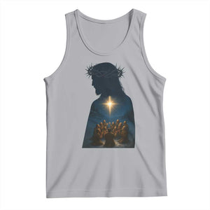 Jesus Christian Christmas Tank Top Christian Saints Praying Under The Star of Bethlehem TS14 Athletic Heather Print Your Wear