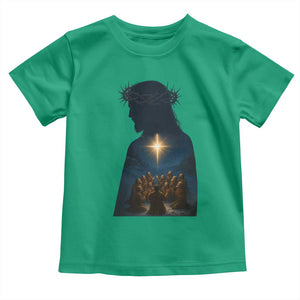 Jesus Christian Christmas Toddler T Shirt Christian Saints Praying Under The Star of Bethlehem TS14 Irish Green Print Your Wear