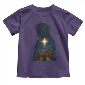 Jesus Christian Christmas Toddler T Shirt Christian Saints Praying Under The Star of Bethlehem TS14 Purple Print Your Wear