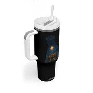 Jesus Christian Christmas Tumbler With Handle Christian Saints Praying Under The Star of Bethlehem TS14 Print Your Wear