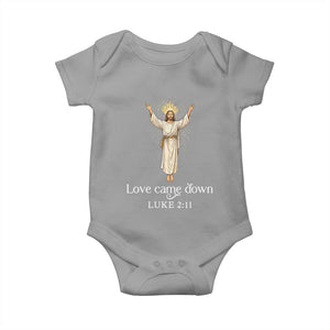Nativity Scene Christmas Baby Onesie Love Came Down Jesus Christian TS14 Sport Gray Print Your Wear