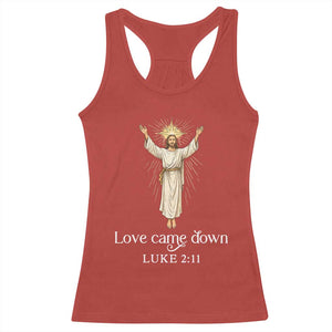 Nativity Scene Christmas Racerback Tank Top Love Came Down Jesus Christian TS14 Red Print Your Wear