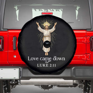 Nativity Scene Christmas Spare Tire Cover Love Came Down Jesus Christian TS14 Black Print Your Wear