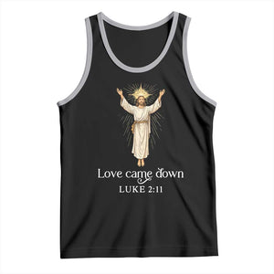 Nativity Scene Christmas Tank Top Love Came Down Jesus Christian TS14 Black Athletic Heather Print Your Wear