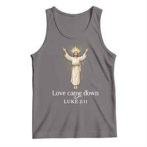 Nativity Scene Christmas Tank Top Love Came Down Jesus Christian TS14 Deep Heather Print Your Wear