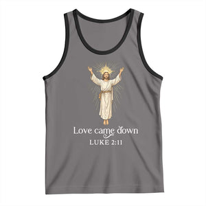 Nativity Scene Christmas Tank Top Love Came Down Jesus Christian TS14 Deep Heather Black Print Your Wear