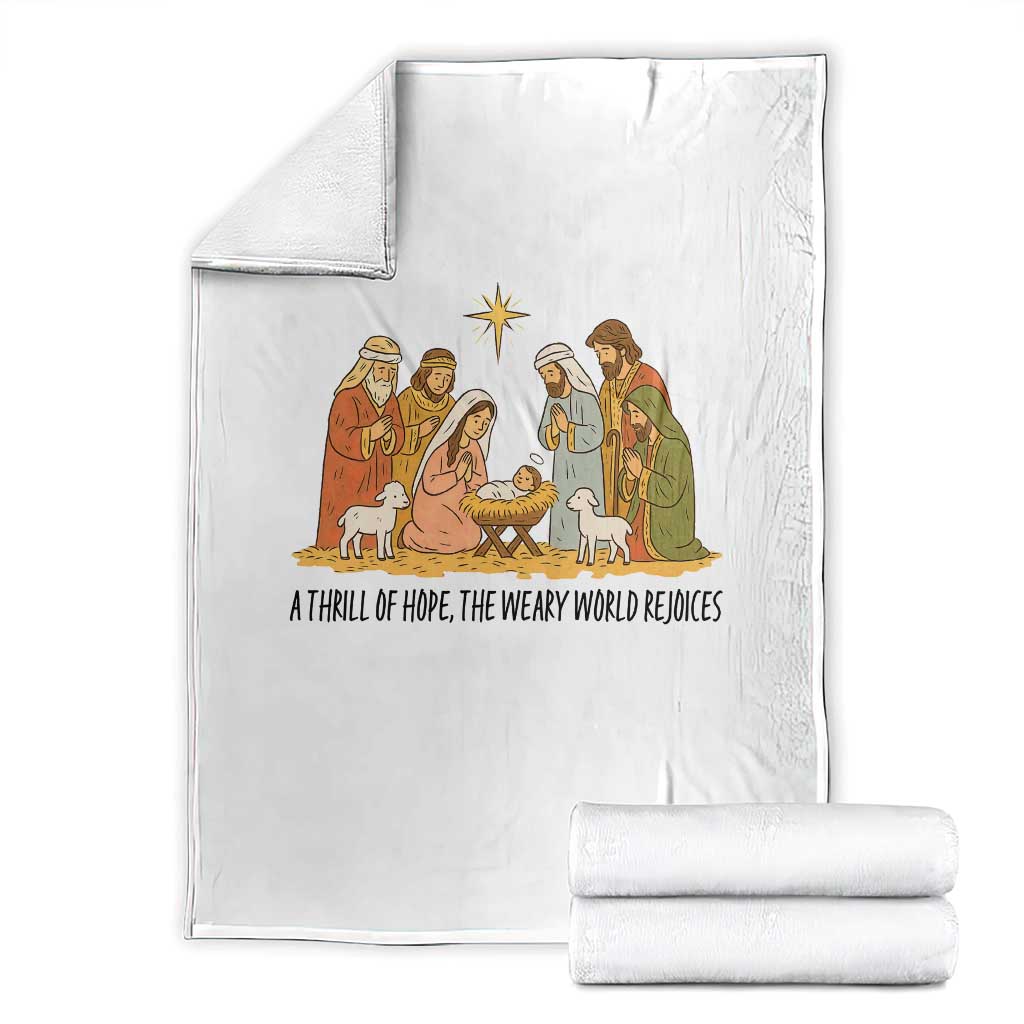 Nativity Scene Christmas Throw Blanket Baby Jesus Christian Faith TS14 White Print Your Wear
