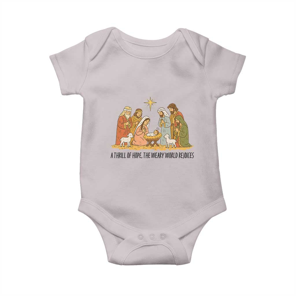 Nativity Scene Christmas Baby Onesie Baby Jesus Christian Faith TS14 Ice Gray Print Your Wear