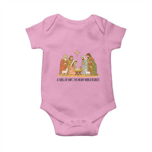Nativity Scene Christmas Baby Onesie Baby Jesus Christian Faith TS14 Light Pink Print Your Wear