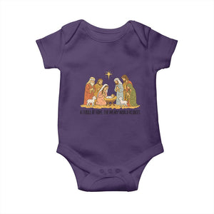 Nativity Scene Christmas Baby Onesie Baby Jesus Christian Faith TS14 Purple Print Your Wear
