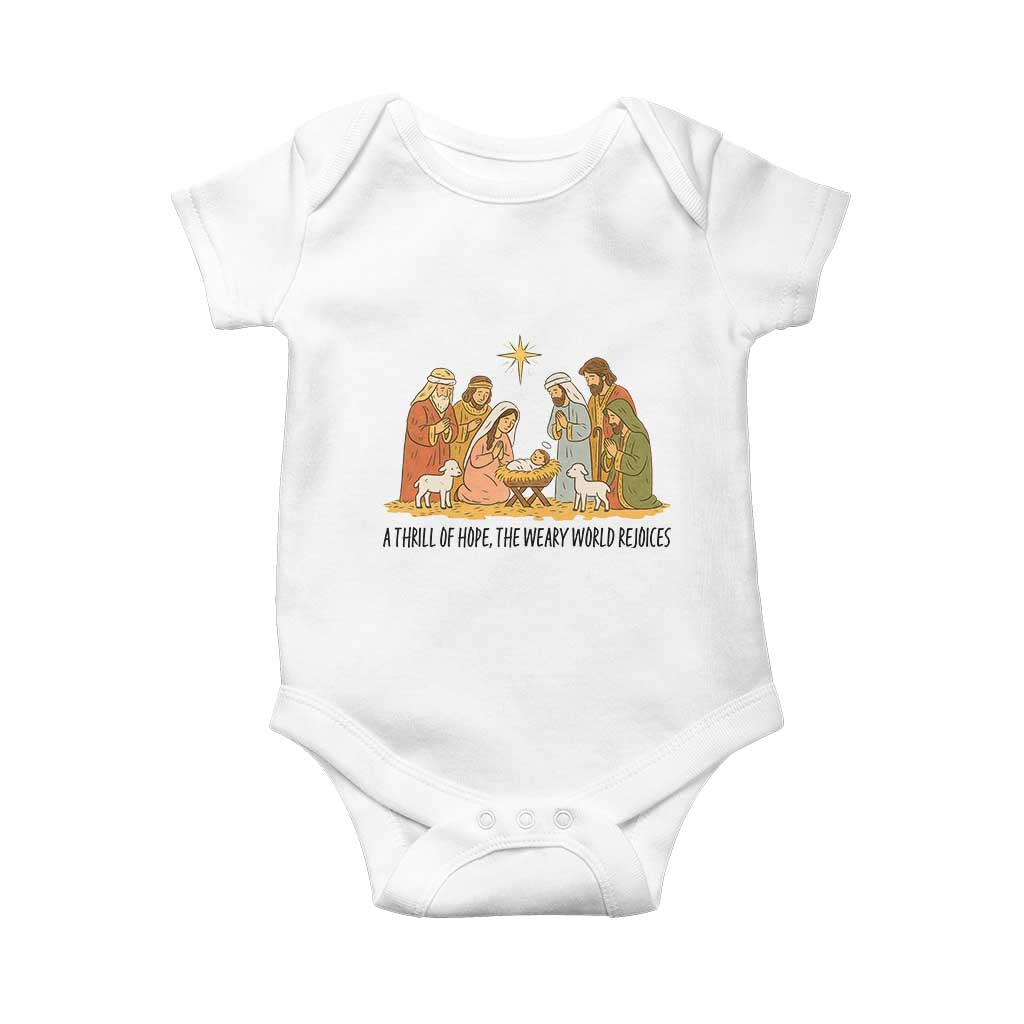 Nativity Scene Christmas Baby Onesie Baby Jesus Christian Faith TS14 White Print Your Wear