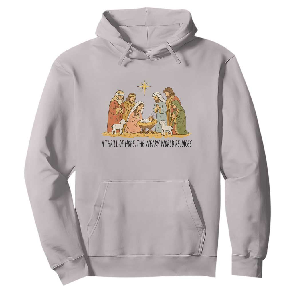 Nativity Scene Christmas Hoodie Baby Jesus Christian Faith TS14 Ice Gray Print Your Wear