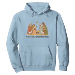 Nativity Scene Christmas Hoodie Baby Jesus Christian Faith TS14 Light Blue Print Your Wear