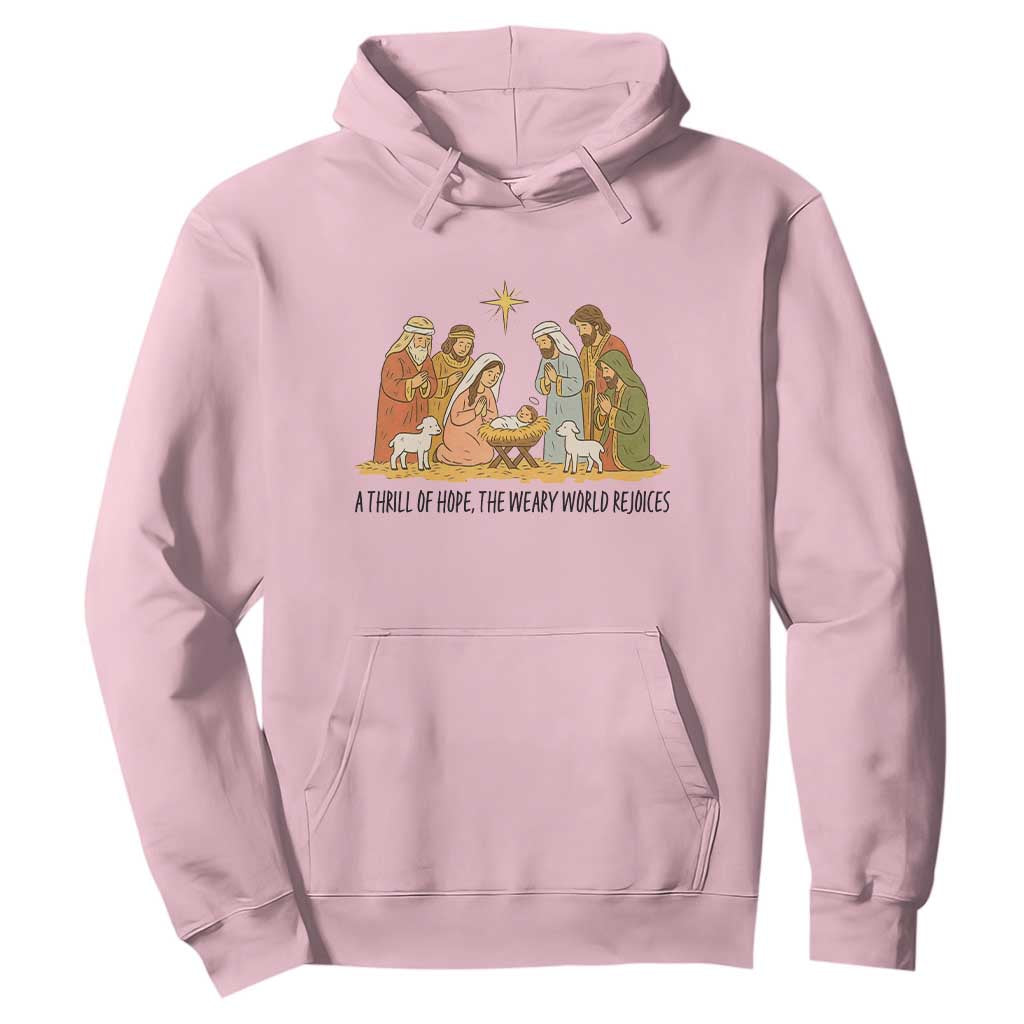 Nativity Scene Christmas Hoodie Baby Jesus Christian Faith TS14 Light Pink Print Your Wear