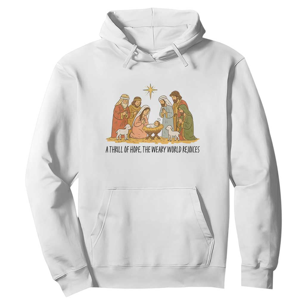 Nativity Scene Christmas Hoodie Baby Jesus Christian Faith TS14 White Print Your Wear
