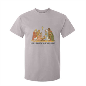 Nativity Scene Christmas T Shirt For Kid Baby Jesus Christian Faith TS14 Ice Gray Print Your Wear