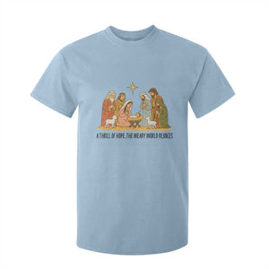 Nativity Scene Christmas T Shirt For Kid Baby Jesus Christian Faith TS14 Light Blue Print Your Wear