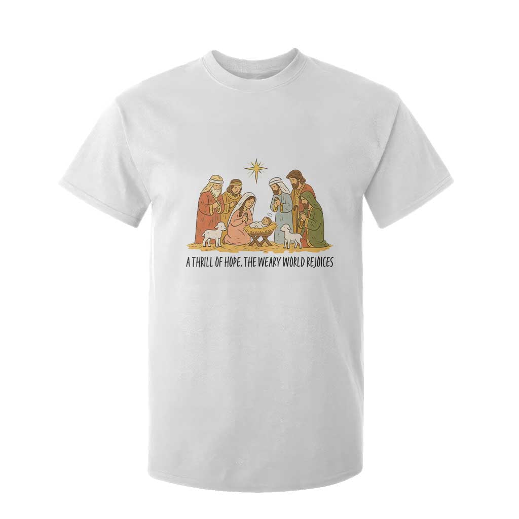 Nativity Scene Christmas T Shirt For Kid Baby Jesus Christian Faith TS14 White Print Your Wear