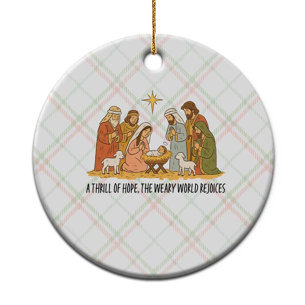 Nativity Scene Xmas Ceramic Ornament Baby Jesus Christian Faith TS14 1pc Christmas Plaid Print Your Wear