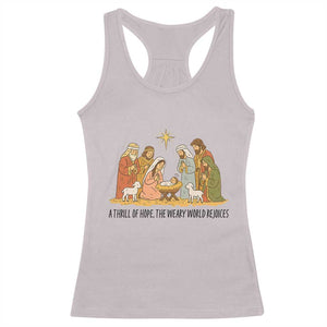 Nativity Scene Christmas Racerback Tank Top Baby Jesus Christian Faith TS14 Ice Gray Print Your Wear