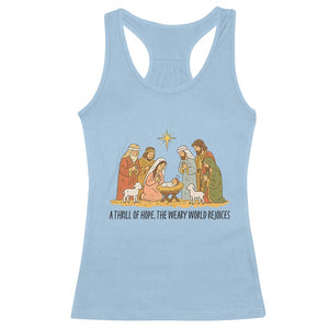 Nativity Scene Christmas Racerback Tank Top Baby Jesus Christian Faith TS14 Light Blue Print Your Wear