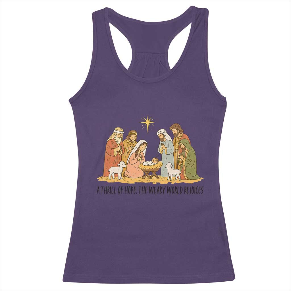 Nativity Scene Christmas Racerback Tank Top Baby Jesus Christian Faith TS14 Purple Print Your Wear