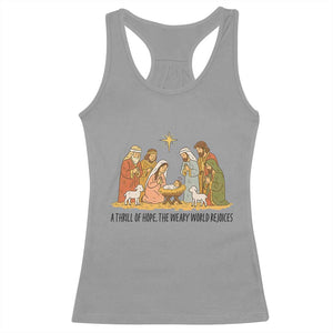 Nativity Scene Christmas Racerback Tank Top Baby Jesus Christian Faith TS14 Sport Gray Print Your Wear