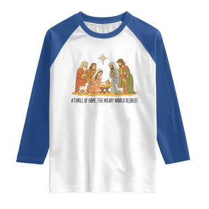 Nativity Scene Christmas Raglan Shirt Baby Jesus Christian Faith TS14 White Royal Print Your Wear