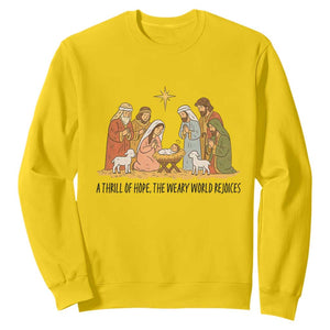Nativity Scene Christmas Sweatshirt Baby Jesus Christian Faith TS14 Daisy Print Your Wear