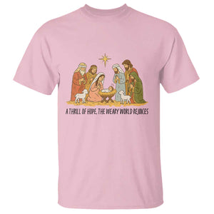 Nativity Scene Christmas T Shirt Baby Jesus Christian Faith TS14 Light Pink Print Your Wear