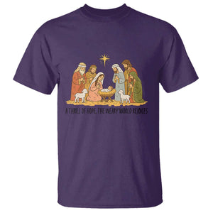 Nativity Scene Christmas T Shirt Baby Jesus Christian Faith TS14 Purple Print Your Wear