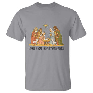 Nativity Scene Christmas T Shirt Baby Jesus Christian Faith TS14 Sport Gray Print Your Wear