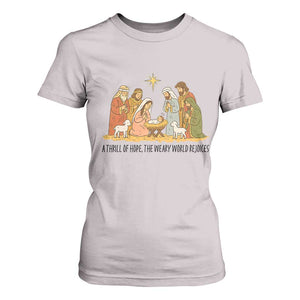 Nativity Scene Christmas T Shirt For Women Baby Jesus Christian Faith TS14 Ice Gray Print Your Wear