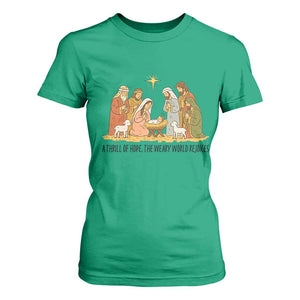 Nativity Scene Christmas T Shirt For Women Baby Jesus Christian Faith TS14 Irish Green Print Your Wear