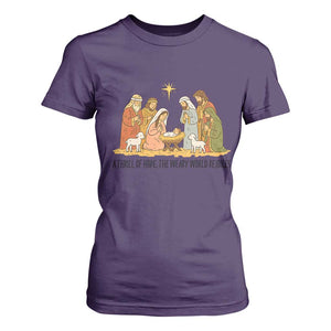 Nativity Scene Christmas T Shirt For Women Baby Jesus Christian Faith TS14 Purple Print Your Wear