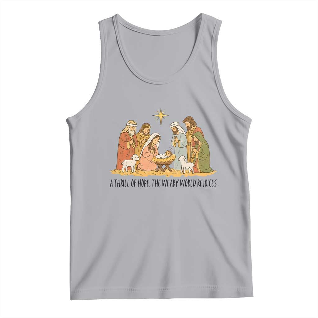 Nativity Scene Christmas Tank Top Baby Jesus Christian Faith TS14 Athletic Heather Print Your Wear