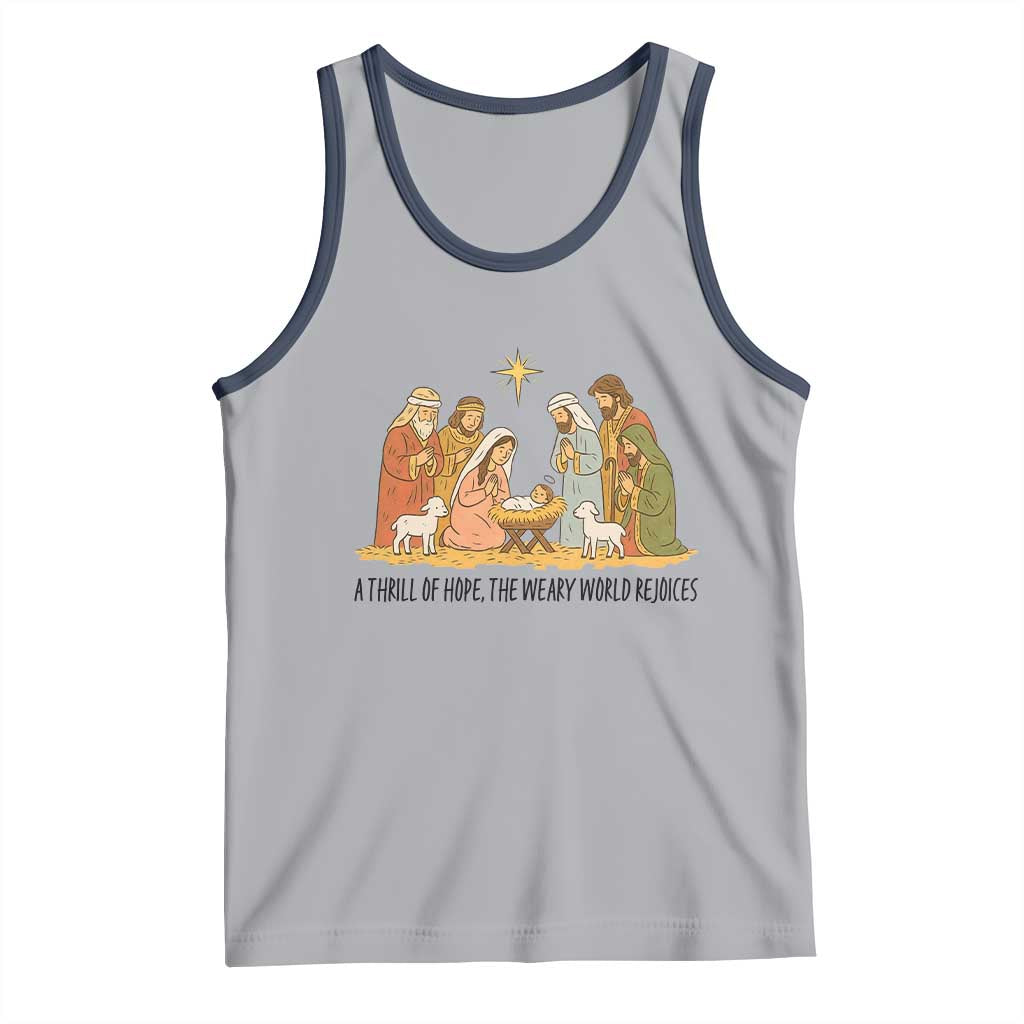 Nativity Scene Christmas Tank Top Baby Jesus Christian Faith TS14 Athletic Heather Navy Print Your Wear