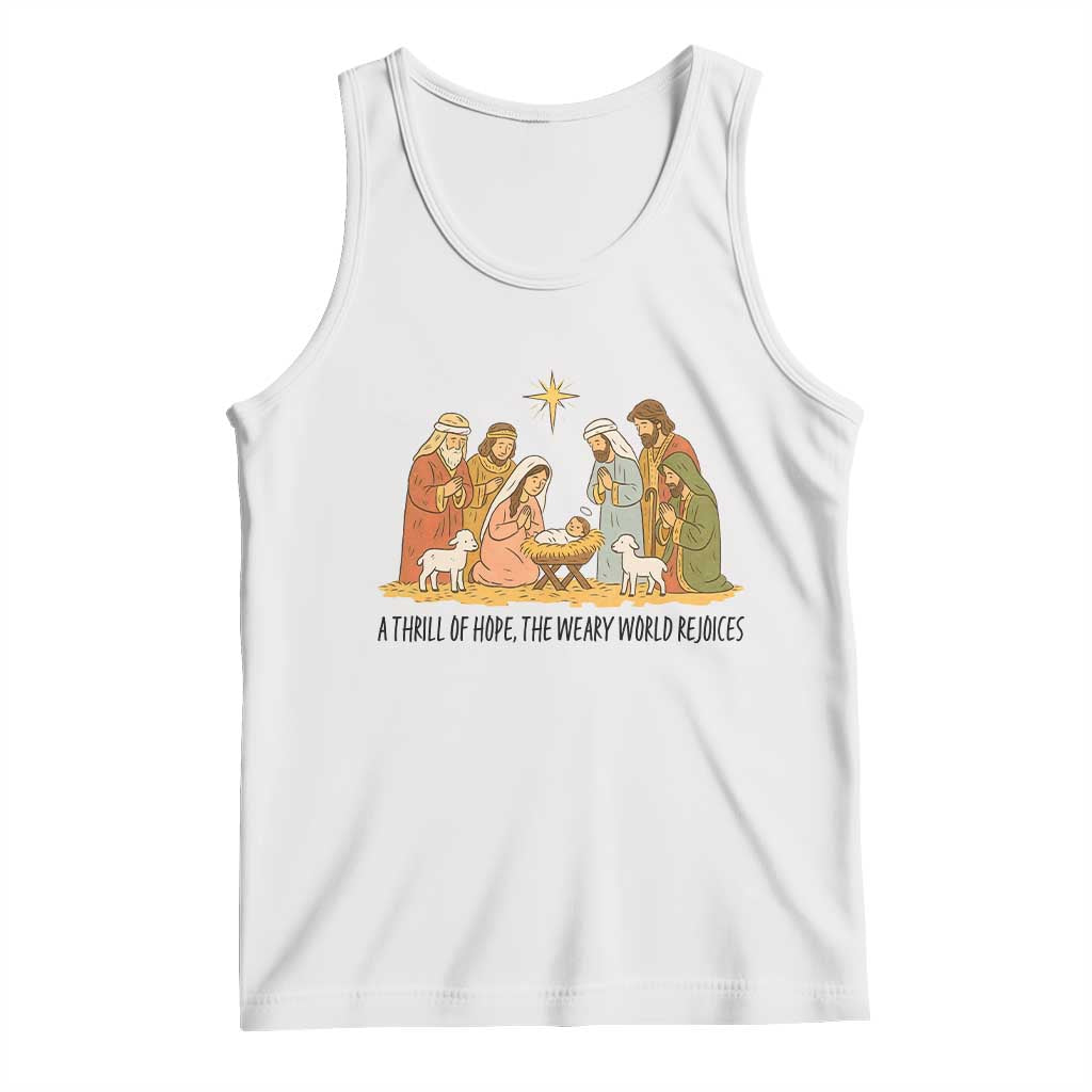 Nativity Scene Christmas Tank Top Baby Jesus Christian Faith TS14 White Print Your Wear