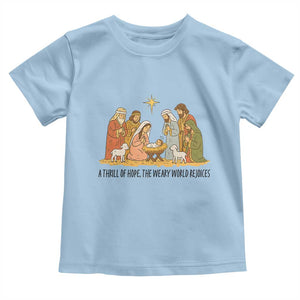 Nativity Scene Christmas Toddler T Shirt Baby Jesus Christian Faith TS14 Light Blue Print Your Wear