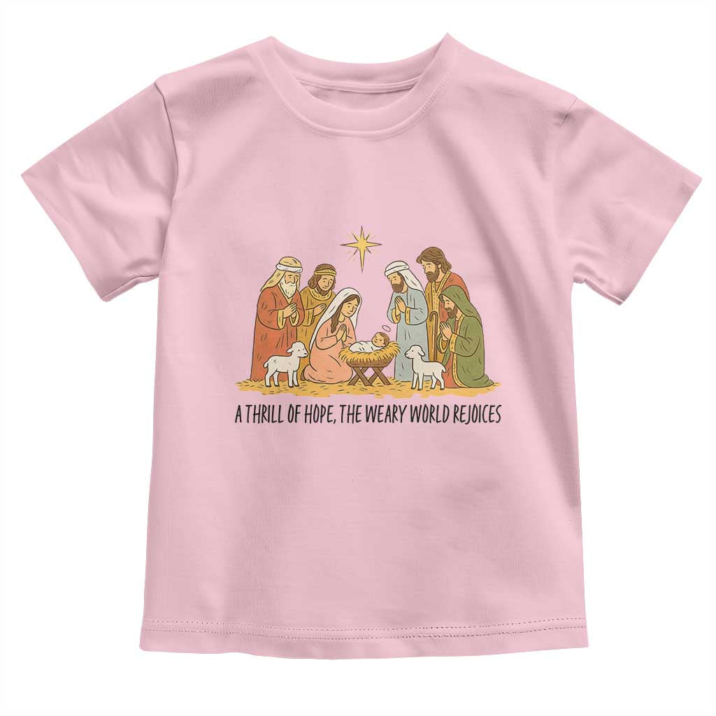 Nativity Scene Christmas Toddler T Shirt Baby Jesus Christian Faith TS14 Light Pink Print Your Wear